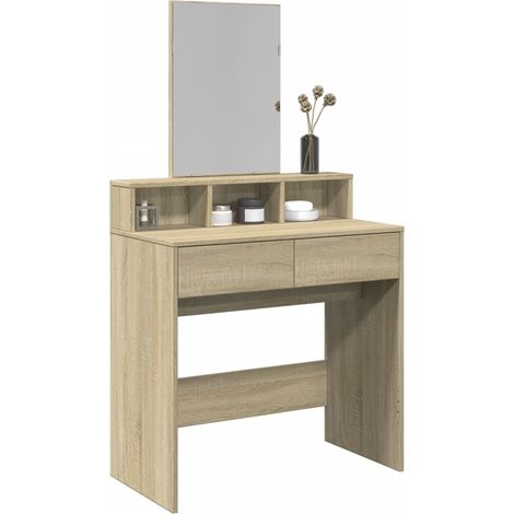 Schminktisch mit Spiegel Sonoma-Eiche 80x41x144,5 cm