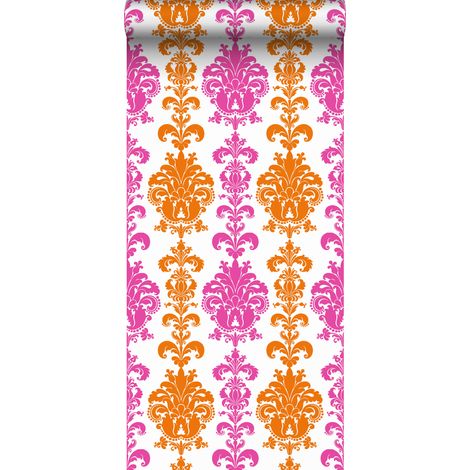 papier peint baroque rose et orange - Sanders & Sanders (1/4)