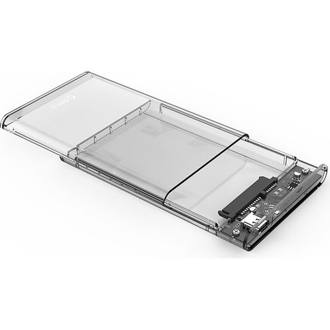 Boîtier transparent pour disque dur/SSD 2,5" 2139C3 avec port USB-C 5 Gb/s (1/5)