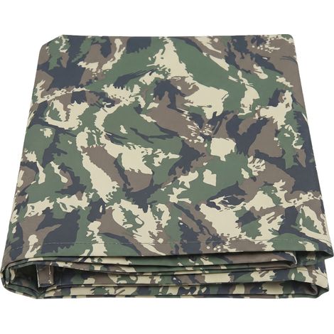 Telo Di Copertura A Fisarmonica 300x300 cm da Giardino a Fisarmonica Impermeabile Resistente alle intemperie e raggi UV in PVC Camouflage (1/5)