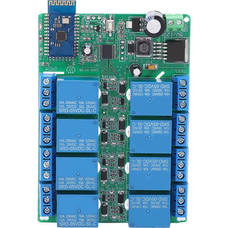 Relais temporisé Bluetooth DC 5V avec télécommande 8 canaux pour téléphone Android (1/5)