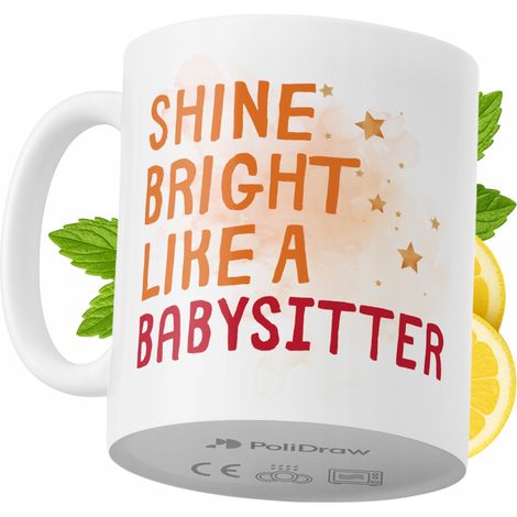 Mug humoristique pour baby-sitter, avec un texte amusant et un design graphique original. Idéal pour les anniversaires, les fêtes et les occasions spéciales. Mug premium pour la maison, le bureau ou l (1/5)