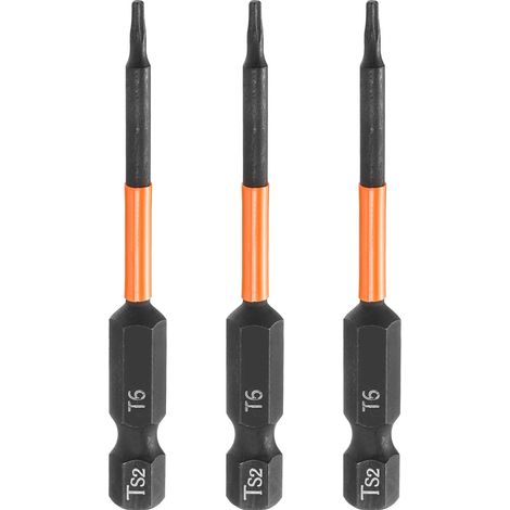 3Pcs Embout Tournevis Torx T6 1/4" Hex Shank Longueur 4" (100mm) (1/5)