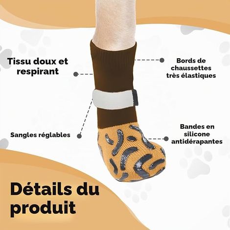Dog Socks  Dog Socks  Cushion Protection (Brown, XL)
