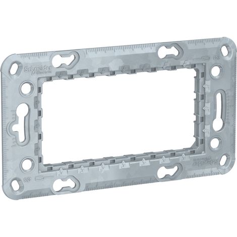Schneider Electric – Support de fixation 4 modules en zamac – Dimensions 70 x 128 mm – Fixation à vis pour boîte universelle – Compatible gamme New Unica (1/5)