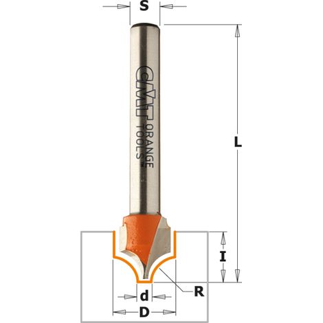 865.402.11 HARTMETALL-DEKORATIVPROFILFRÄSER S=6,35 D=10 R=5