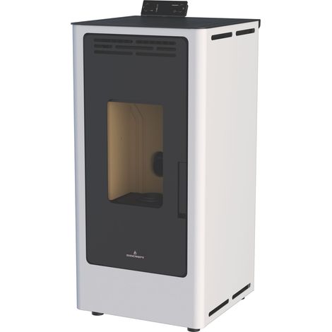 BRONPI - Estufa de Pellet Color Marfil Modelo KIRA-MF de 9 kW