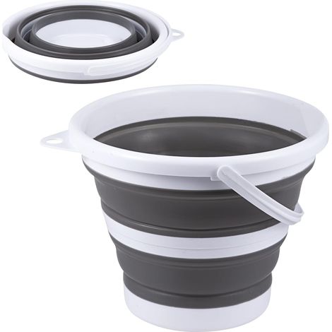 Seau pliable de 3 L, seau pliable de 3 L, seau de nettoyage pliable, seau de plage pour château de sable, seau d'eau pliable peu encombrant pour la pêche en plein air, le bac à sable et le camping (gr (1/5)