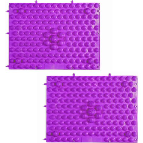 Ensemble modulaire de tapis sensoriels avec tapis de massage pour enfants, tapis de sol puzzle orthopédiques et massants, jouets sensoriels (violet, normal)-AquaForge (1/5)