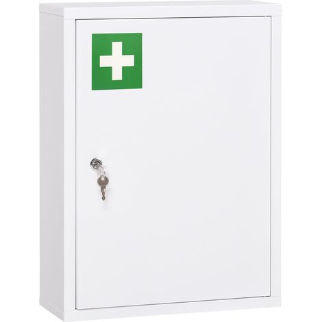 Armoire à Pharmacie Murale en Acier 40 x 15 x 53,5 cm Blanc (1/5)