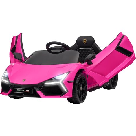 Coche eléctrico para niños 3-5 años rosa con mando a distancia, luces LED, música y claxon (1/3)