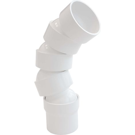INEFA Coude de gouttière flexible, accessoires de gouttière en PVC, montage simple par emboîtement, Made in Germany - 50mm 67-90 degrés, 4 coudes blancs