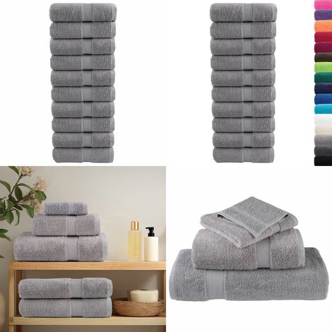 Premium Gästetücher SOLUND 10 Stk. Grau 30x50 cm 600 g/m² - Baumwolltuch - Gesichtstuch (1/5)