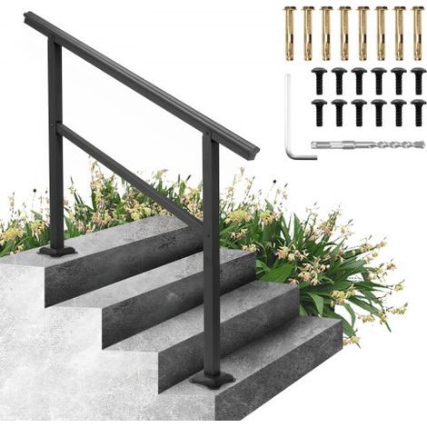 Main Courante pour Escalier Noir Balustrade Garde Corps Terrasse (1/5)