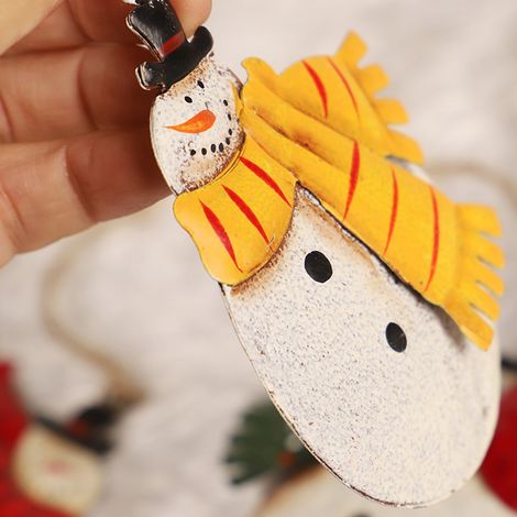 Hängender Weihnachtsschmuck aus Eisen: grüner Schneemann, Strumpf und Tannenbaum (Beutel, 1 Stück). (1/5)