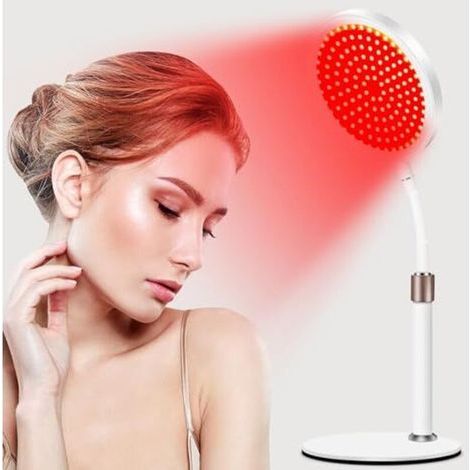Lampe à lumière rouge avec socle, lampe infrarouge améliorée 940 nm, 850 nm et 660 nm, 100 LED, conception à puce 3 en 1, col de cygne flexible et minuterie 15/30/45 minutes, lumière rouge pour usage (1/5)