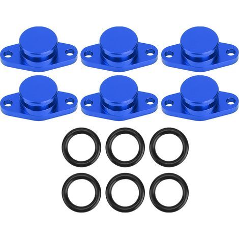 Bouchons d'obturation 6x22mm pour suppression de volets turbulents, joints caoutchouc inclus, compatibles M57/M57D25 (Bleu) (1/5)