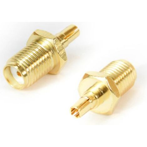 Adaptateur Connecteur SMA Femelle Vers CRC9 Mâle - Conversion Antenne - Bouchon Cylindrique Or - 1 Pièce