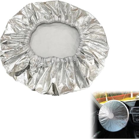 Protection Solaire Volant Housse,Voiture Pare-Soleil pour Volant,Voiture Pare-Soleil pour Volant,Universelle Couverture D'isolation Volant-été pour la Plupart des Voitures, SUV (50x50cm) (1/5)
