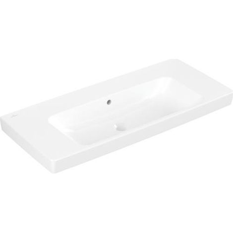 Lavabo rectangulaire VB Architectura 1000 x 445 mm avec trop-plein, blanc alpin