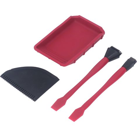 4-teiliges Silikonkleber-Set mit 2 Pinseln, 1 Kamm und 1 Schale, gleichmäßiger Applikator für Holzbearbeitung und Heimwerkerarbeiten. (1/5)