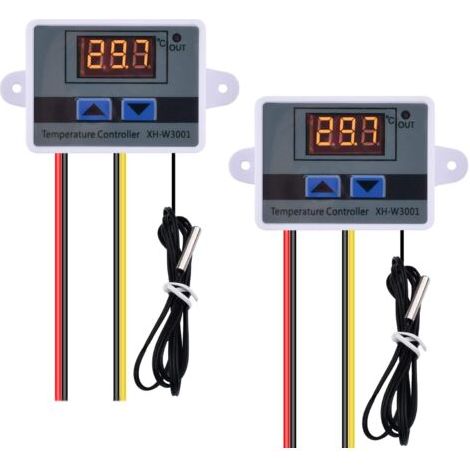 2PCS Contrôleur de Température Numérique AC 110V-220V ,Thermostat W3001 Module de Contrôle de Température avec Capteur étanche (1/5)
