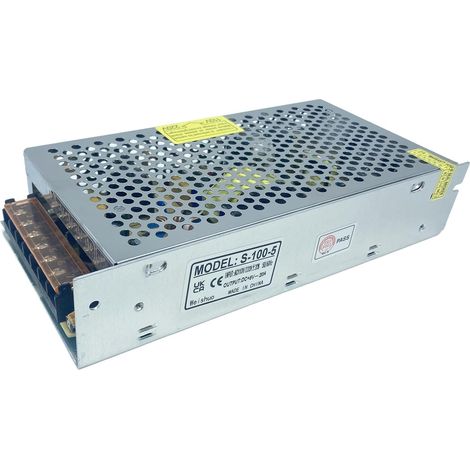5V 20A 100w Transformateur stabilisateur de tension d'alimentation à découpage avec protection contre les courts-circuits AC220V à DC5V Pour l'automatisation industrielle, Lumières LED (1/5)