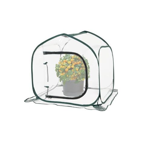 Serre de protection en PVC pour potager, cloche anti-pluie et anti-froid pour semis, fleurs et légumes, Composition : 80 × 80 × 80 cm, Couleur : liseré vert (1/5)
