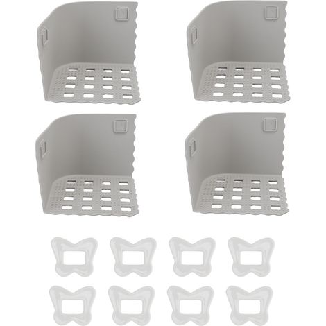 4PCS Fixeur Draps Silicone Réglable Verrouillage Coins – Maintien Ferme et Tendu, Gris (1/5)