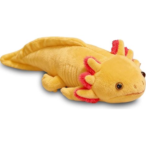 JSSEVN-Peluche Axolotl Tout Doux Cute, Jouet en Peluche Axolotl Poupée, Peluche Axolotl Kawaii, Mignon en Peluche Noël, Anniversaire, Cadeaux (Jaune, 45cm) (1/5)