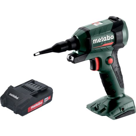 Pistola di soffiaggio a batteria Metabo BP 18 LTX BL 18 V senza spazzole + 1x batteria ricaricabile 2,0 Ah - senza caricabatteria