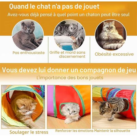 Tunnel Toy for Indoor Cat Toys for Cats Tunel Game for Cats Interactive 2 Way Play for Kitten Indoor Cat Toy Tunnel Foldable for Dogs, Rabbits, Cats Guinea Pig Child (S-Tunnel) (1/4)
