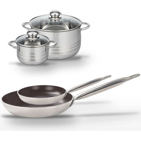 Lot 2 Poêles 24/32 cm et 2 Faitouts 14/20 cm Elo Bistro Line (1/5)