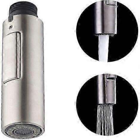 Pommeau De Douche De Cuisine - Acier Inoxydable 304 Brossé - 2 Fonctions Jet Et Brumisateur - Raccord G1/2 - 1 Pièce (1/5)