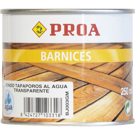 Barniz proa tapaporos al agua 250 ml, Transparente 0.25lts (1/2)