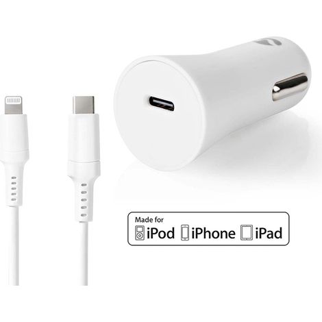 Cargador de coche 20w 167 222 30 a numero de salidas 1 tipo de puerto usb c cable lightning de 8 pines suelto 10 m seleccion automatica de voltaje (1/5)