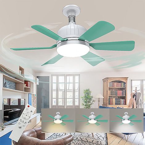 Ventilateur de plafond 46 cm avec éclairage LED tricolore 3 vitesses de ventilation, minuterie 2/4 heures, E27, sans douille (1/5)