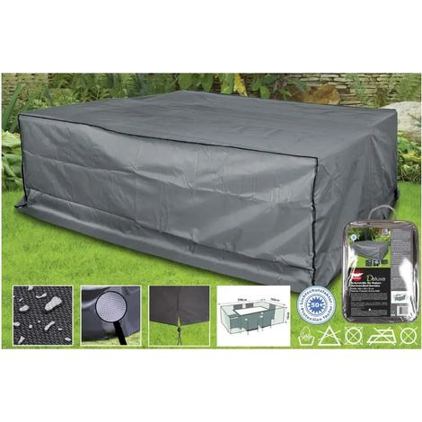 Housse de Protection Deluxe pour Garniture en Rotin Dimensions 200 x 160 x 70 cm polyester 420D Étanche et Résistante UV (1/2)