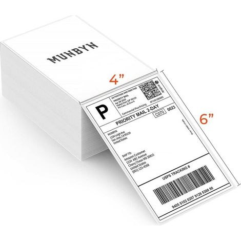 Etiquette Thermique - 10,2 x 15,2 cm - Compatible Imprimante Thermique - Résistante Eau Huile Poussière - Pour Expédition Colis - Lot de 500 (1/5)