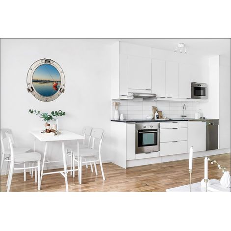 Sticker Fenêtre 3D Baule & Embarcation Échouée 60x75cm - Déco Intérieure Trompe l'oeil: Apportez une touche de charme à votre intérieur (1/5)