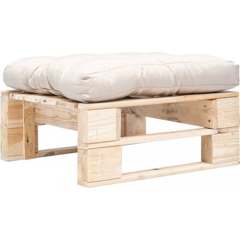 Garten-Palettenhocker mit Kissen Holz Natur vidaXL