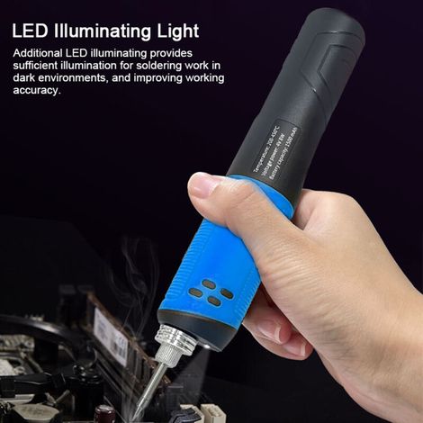 Fer à souder électrique intelligent portable 200-450 ℃ Stylo de soudage USB multifonctionnel avec fonction d'éclairage LED pour la réparation et l'entretien (1/5)