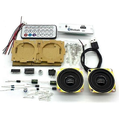 Kit électronique DIY pour enceinte Bluetooth, kit de soudure, enceinte stéréo Bluetooth compatible avec les clés USB. (1/5)