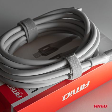 Câble de charge USB-C 60 W, 100 cm, FullLINK, transfert de données amio-04291 (1/4)
