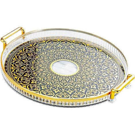 Rundes Organizer-Tablett, Brotablage, multifunktionales Bad-Tablett, vielseitiges Serviertablett, Teetassenablage-Style A