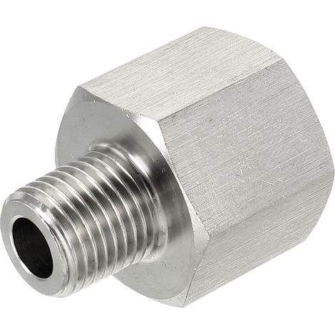 Hexagonal Réduction Bague 1/4 PT Mâle à 1/2 PT Femelle Inox Acier Tuyau Raccord Réducteur Adaptateur (1/5)