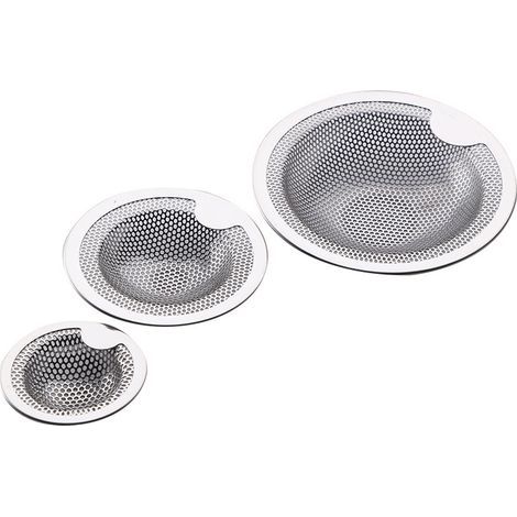 Passoires d'évier en acier inoxydable, lot de deux pièces (7,6 cm + 5,2 cm + 1 cm). (1/5)