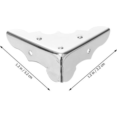 Ensemble de 4 protections d'angle métalliques avec vis, argentées (1/4)