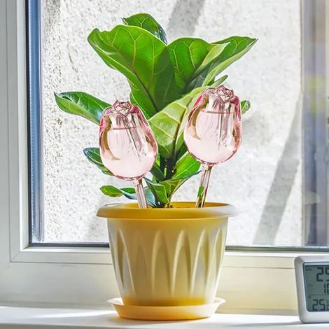 (1 pièce) Boule d'arrosage automatique pour tulipes roses de jardin, adaptée aux plantes d'intérieur et d'extérieur. Arroseur goutteur automatique pour plantes. (1/4)