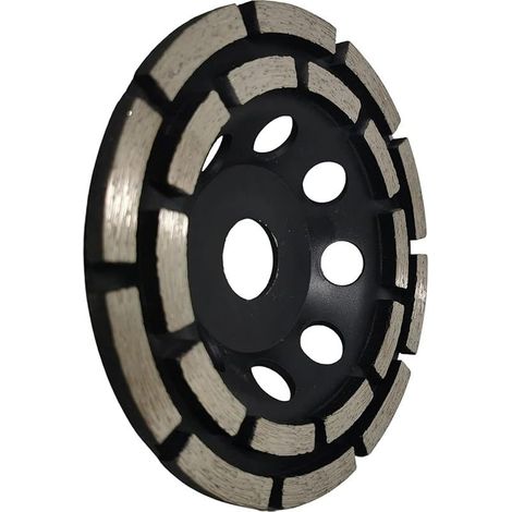 Disque Diamant à Meuler et Poncer, Meule Abrasive Diamantée 125mm x 22,23mm à Double Rangée, pour Poncer Chape, Dalle Béton, Carrelage et Colle Carrelage. (1/5)